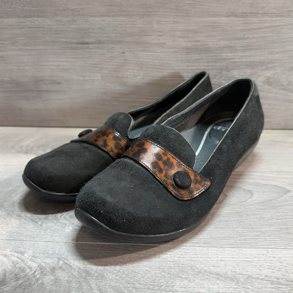 Dansko Olena Loafers Clogs Shoes Womens Size 38 EU Black Suede Slip On